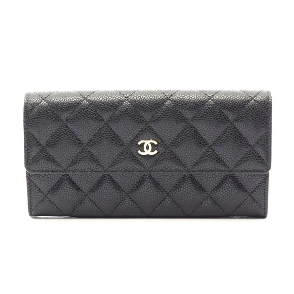 Chanel Caviar Skin Matelasse Long Wallet